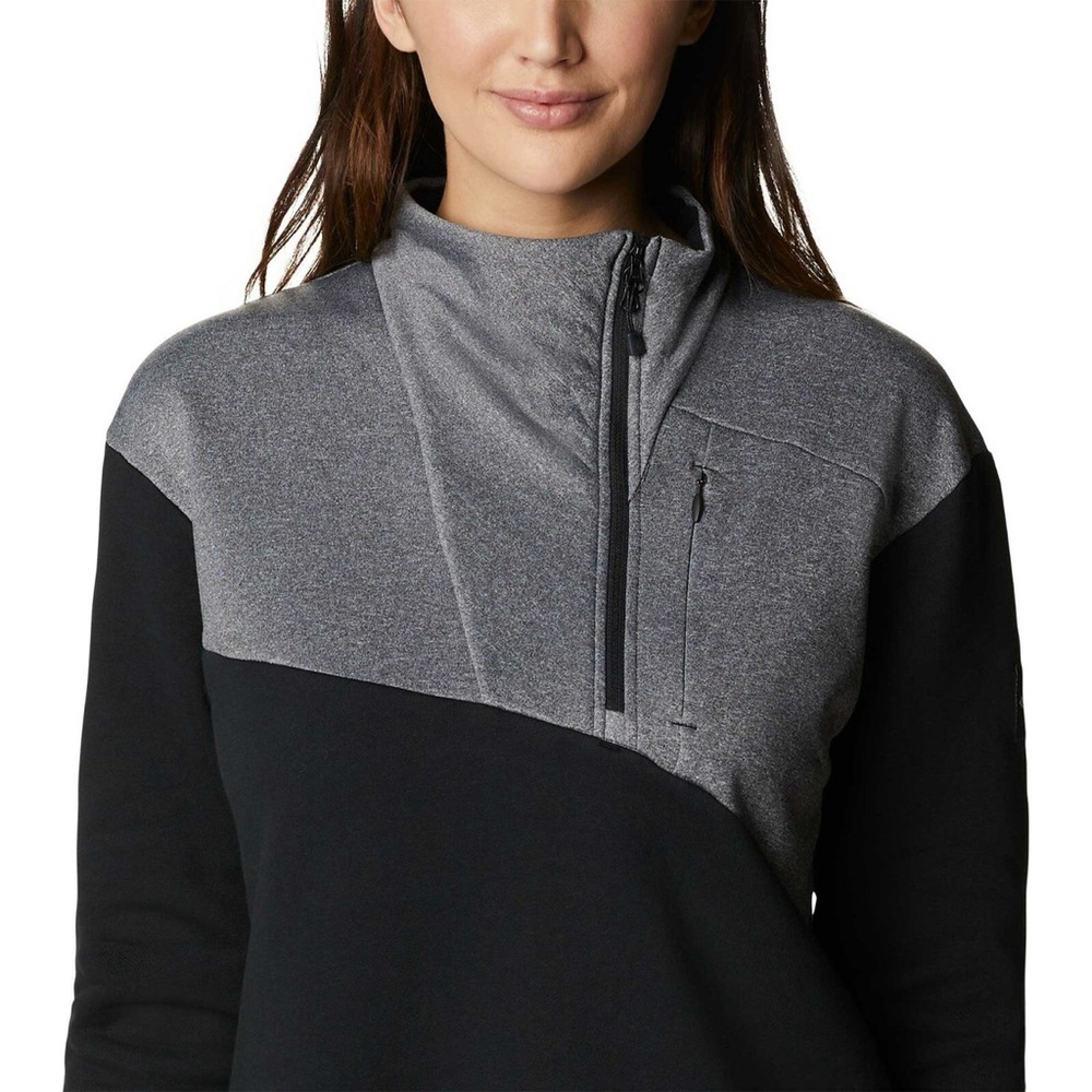 Columbia Women's Grey and Black Half-Zip Pullover Top